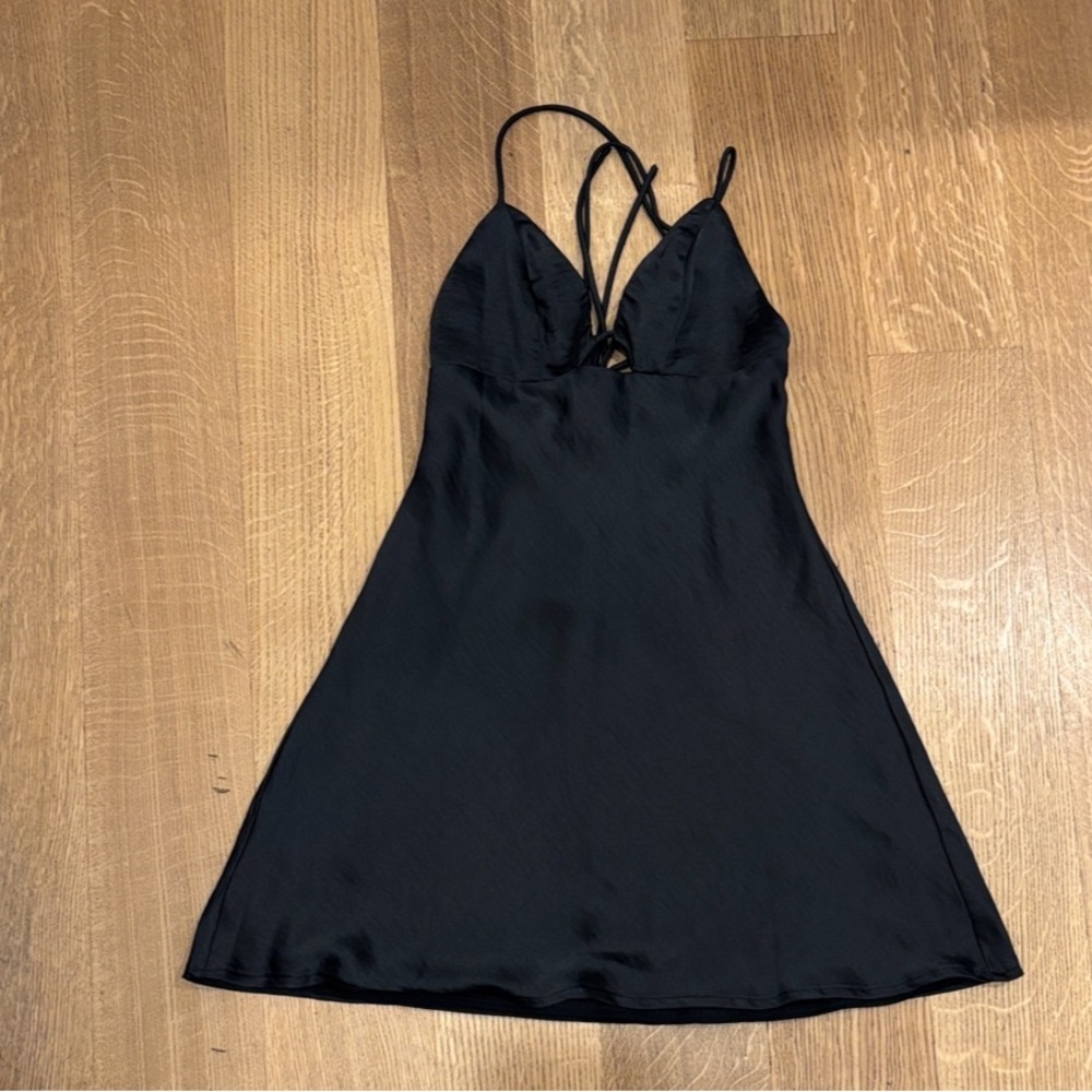Elegant Black Satin Dress